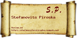 Stefanovits Piroska névjegykártya